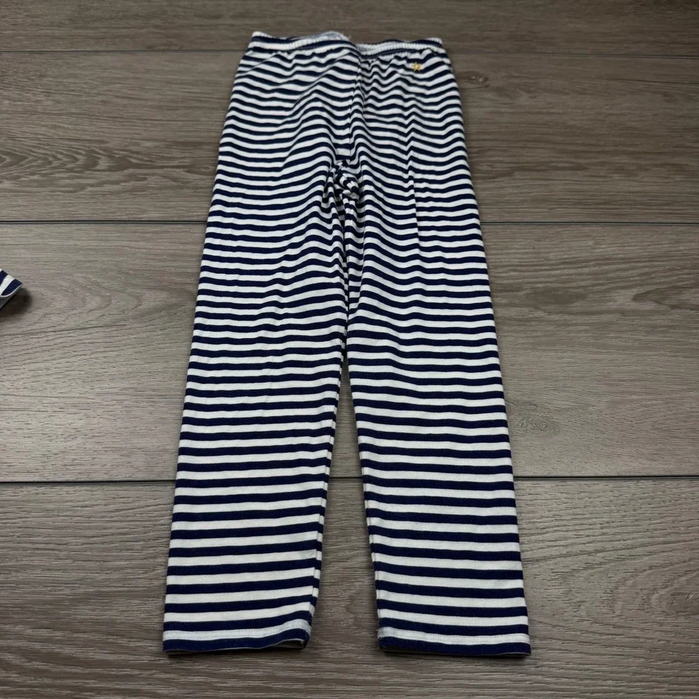 Egg New York Girls Pajama Set Striped Sequin Heart Navy White 5 Years